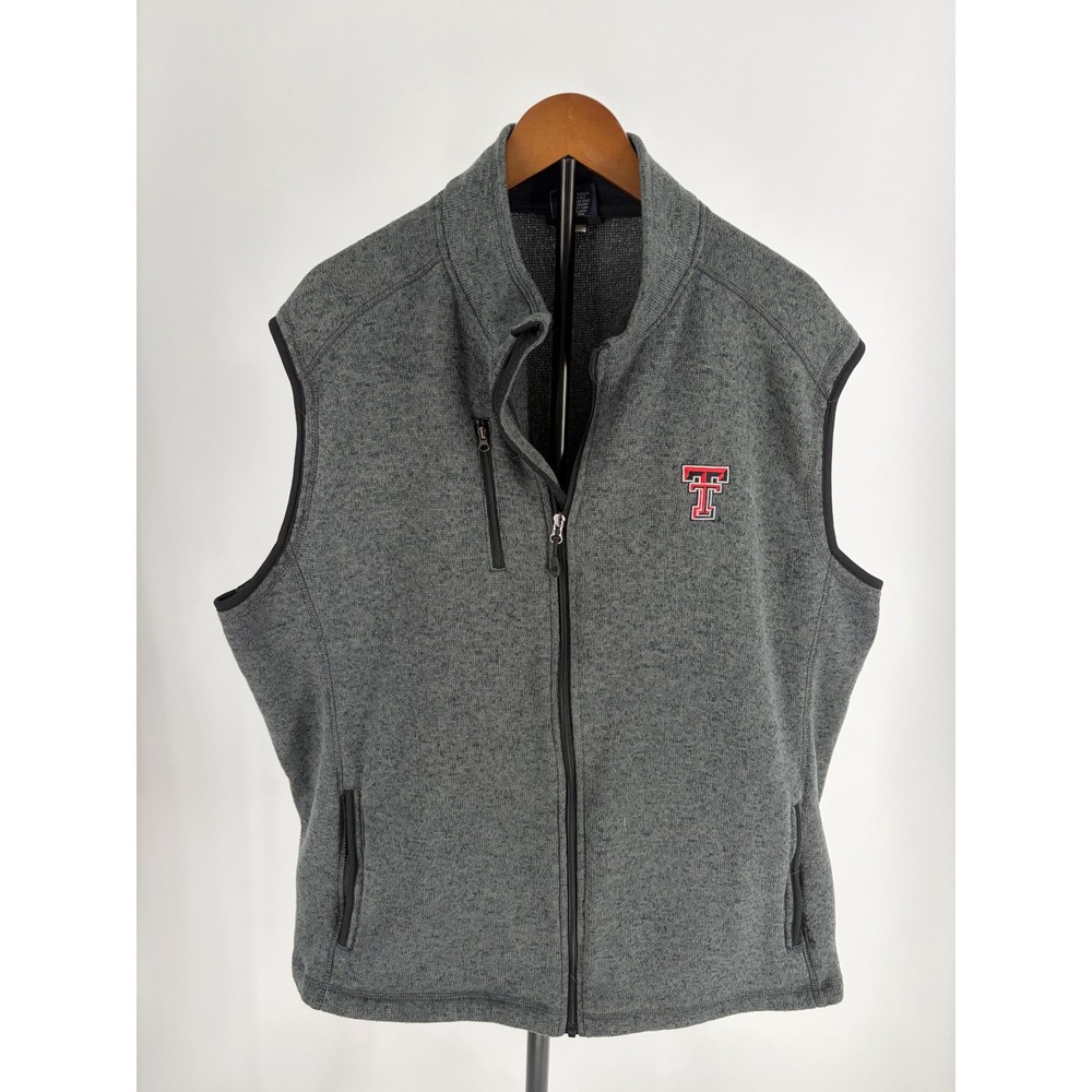 Charles River Texas Tech Red Raiders Sweater Fleece Vest Gray Mens 3XL NCAA